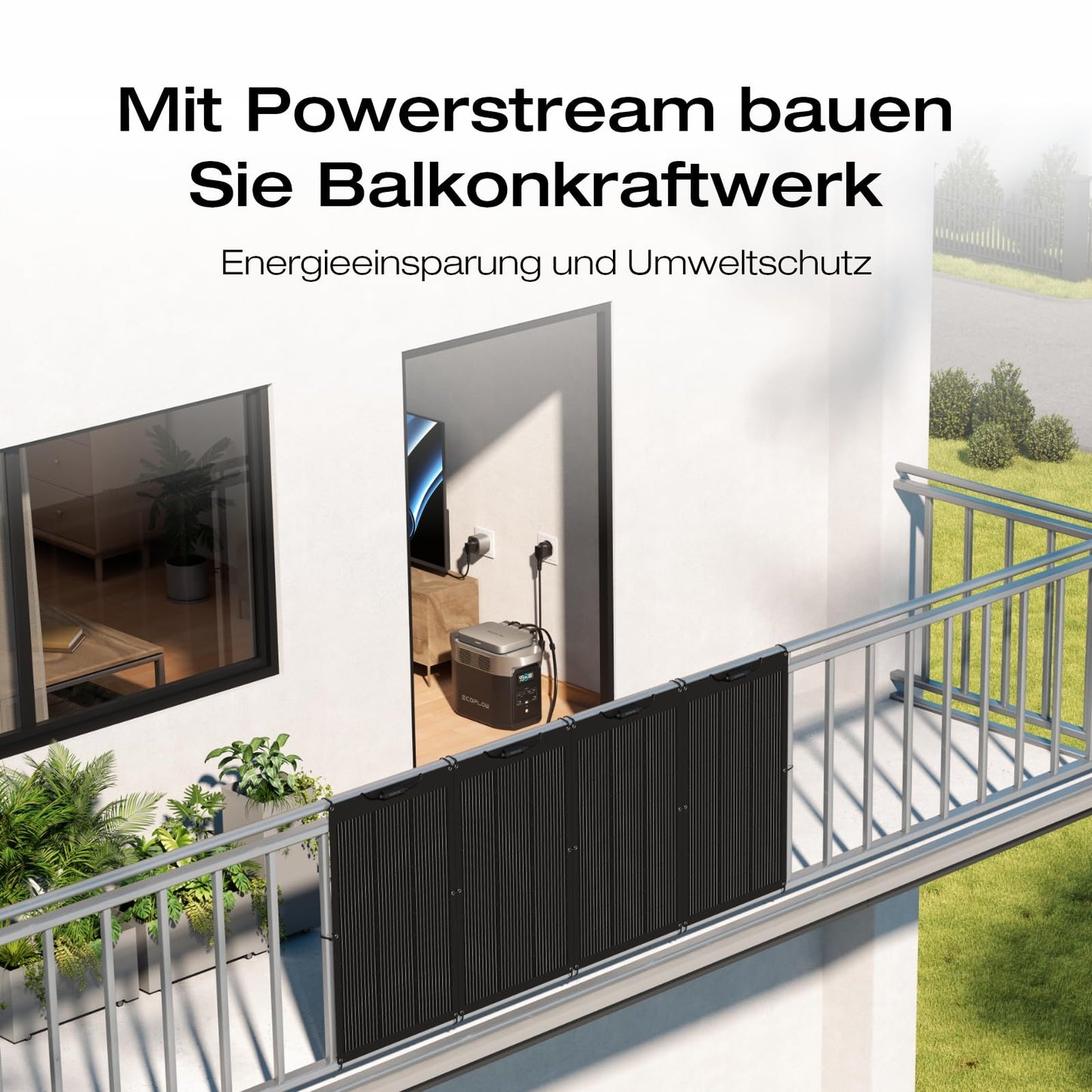 EcoFlow DELTA 2 Tragbare Powerstation 1024Wh, LiFePO4-Batterie erweiterbar bis 3kWh, Schnellladung 0–80% in 50 Min, Solar Generator & Notstrom für Camping
