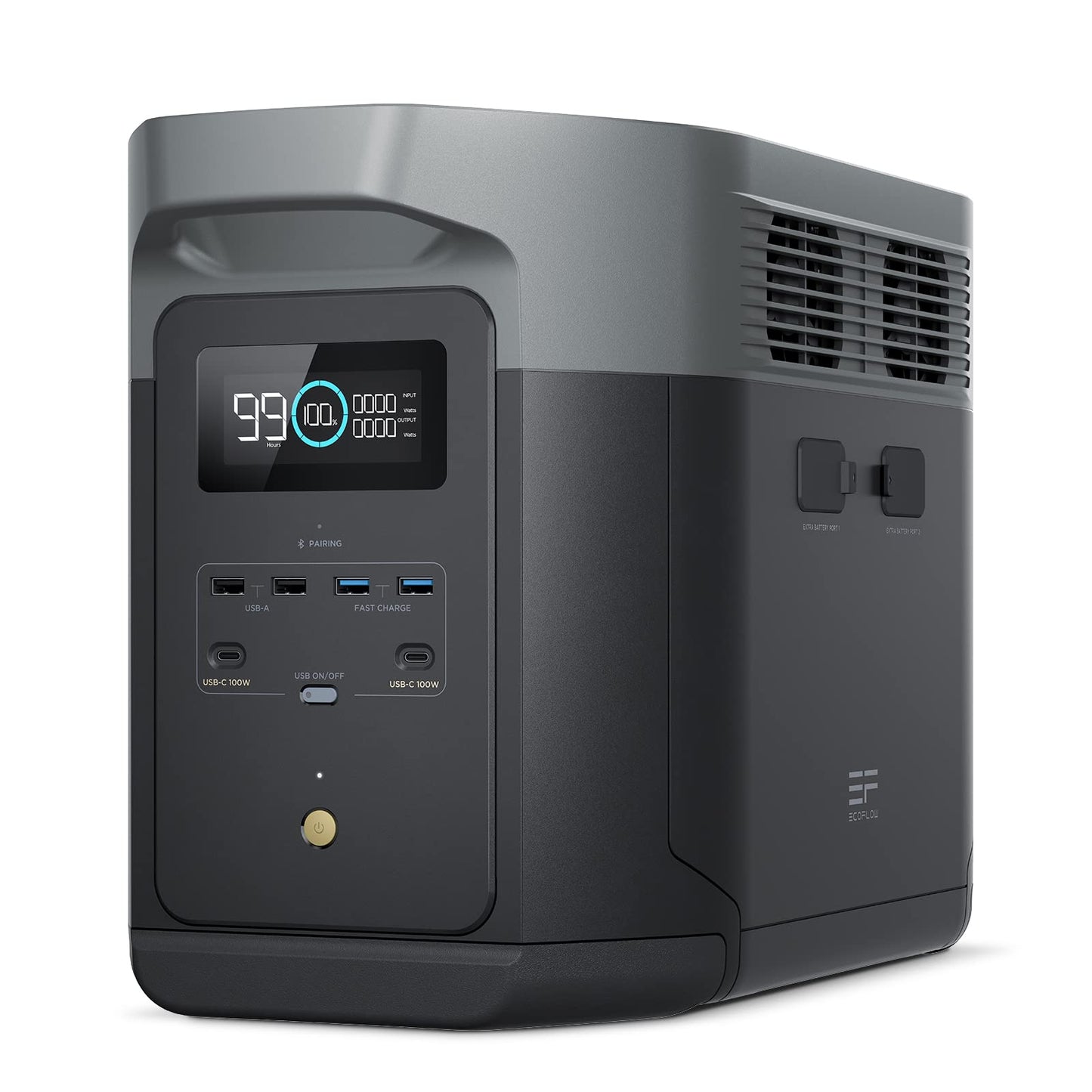 EcoFlow DELTA 2 Max Powerstation 2048Wh, erweiterbar bis 6kWh, 3000W Ausgangsleistung, 80% Ladung in 1h, Solargenerator für Zuhause & Camping