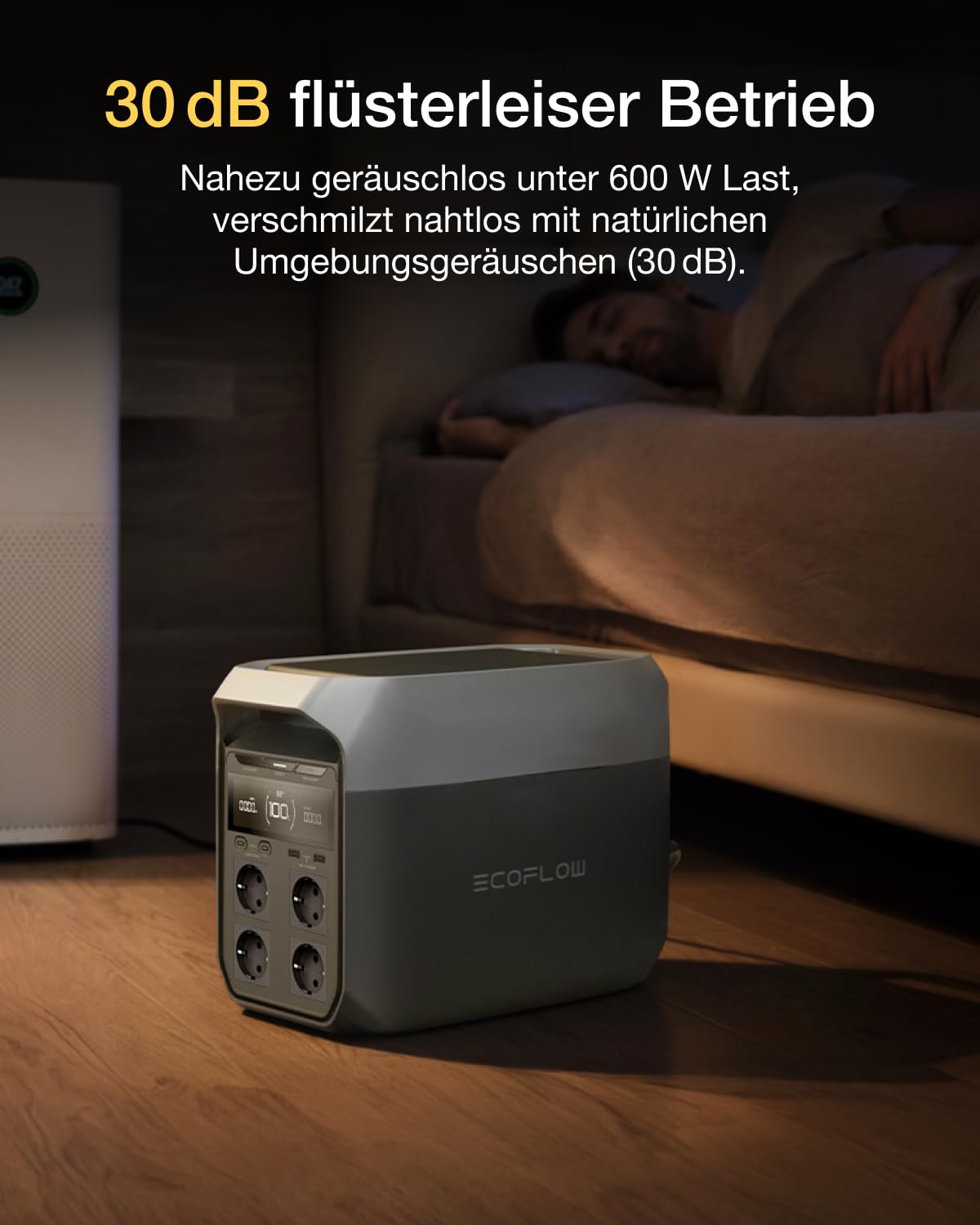 EcoFlow DELTA 3 Powerstation 1024Wh, Solargenerator erweiterbar bis 5kWh, Schnellladung, ideal für Zuhause, Camping & Reisen, unbenutztes generalüberholtes Produkt mit kleinen Verpackungsmängeln