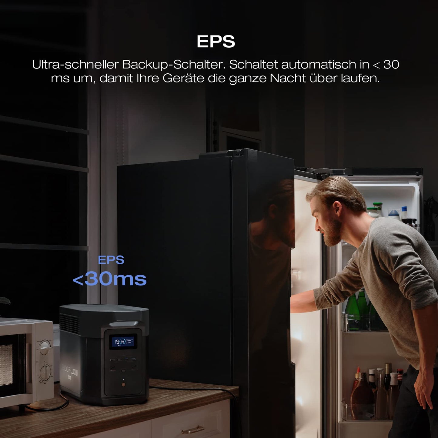 EcoFlow DELTA 2 Max Powerstation 2048Wh, erweiterbar bis 6kWh, 3000W Ausgangsleistung, 80% Ladung in 1h, Solargenerator für Zuhause & Camping