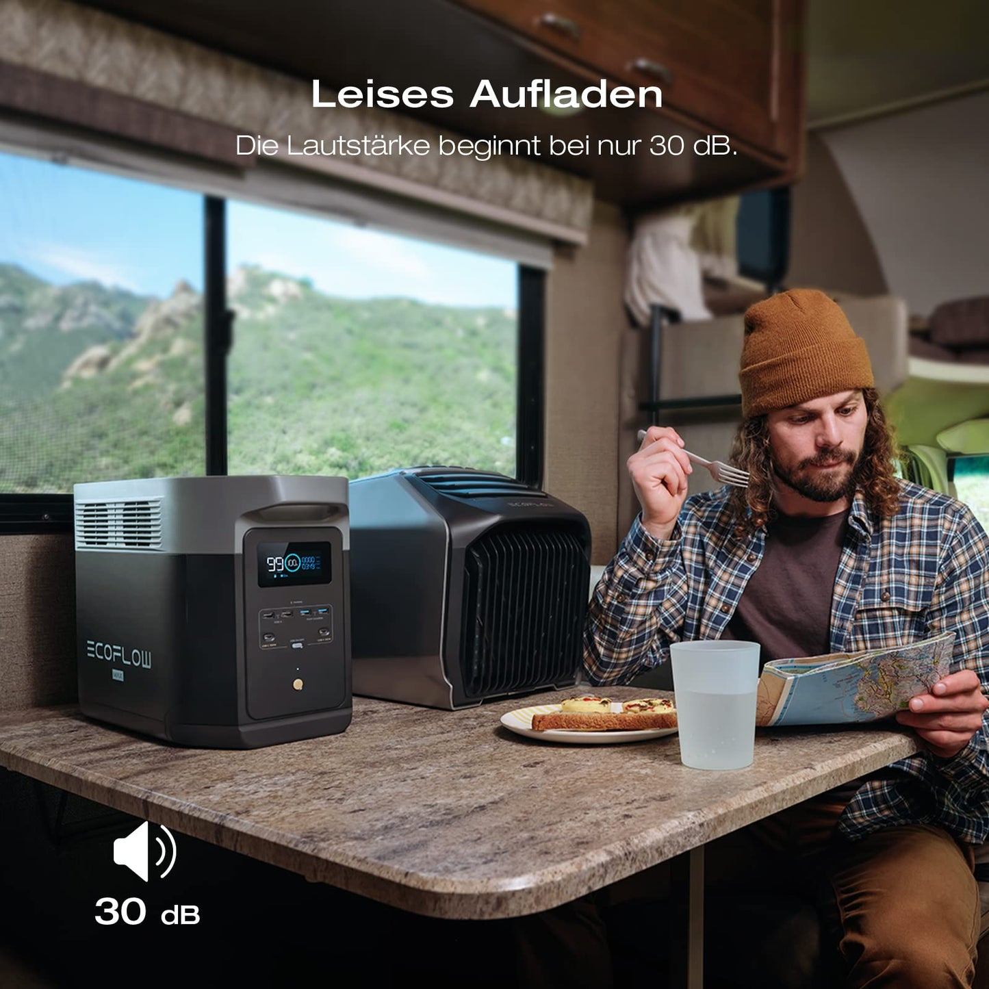 EcoFlow DELTA 2 Max Powerstation 2048Wh, erweiterbar bis 6kWh, 3000W Ausgangsleistung, 80% Ladung in 1h, Solargenerator für Zuhause & Camping